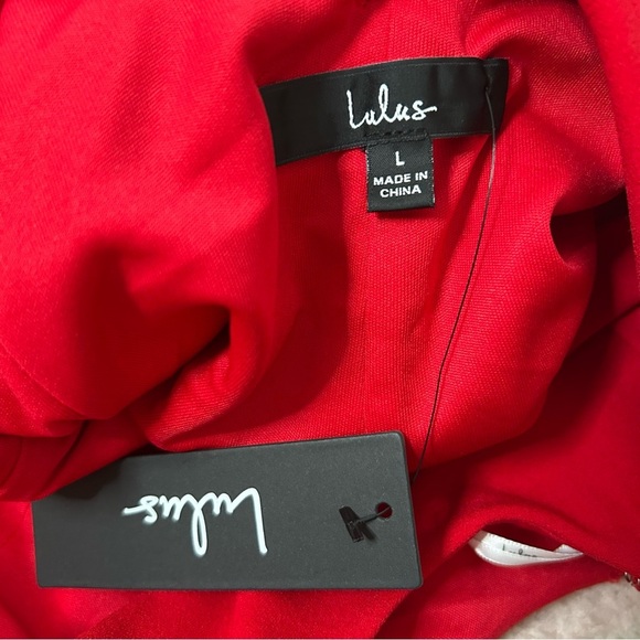 NWT LULUS Red Sleeveless Mini Dress Open Back Size Large - Picture 3 of 12